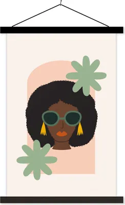 Produktbild von MuchoWow® Textilposter Frau - Sommer - Blumen 120x180 cm mit schwarzem Rahmen - Fotos