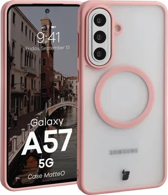 Produktbild von Handyhülle mit Magnetring für Galaxy A57 5G, Bizon Case MatteO, Getönt-Hellrosa