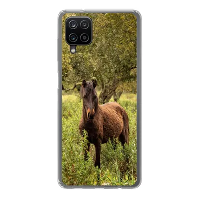 Produktbild von MuchoWow® Handyhülle Schutzhülle Hülle für Samsung Galaxy A12 Pferd - Wald - Gras Silikon Softcase Handy Hülle - Bild