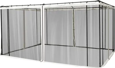 Zdjęcie produktu dla Moskitiera do altanki 3x4, 4 panele boczne, siatka przeciw muchom z zamkiem błyskawicznym, ochrona przed owadami, siatka nylonowa, czarna