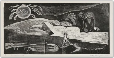 Produktbild von Coloray - Bild aus Glas - 120x60 cm - wanddekoration Küche glasblock mit bild Dekoration wohnzimmer gehärtetes Glas - Diese lange Nacht nach Gauguin