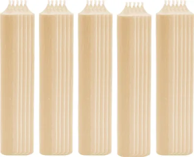 Produktbild von 25x Stabkerze Tischkerze Creme Wachskerze Durchgefärbt Tropffrei Kerze 180 x 22mm Set
