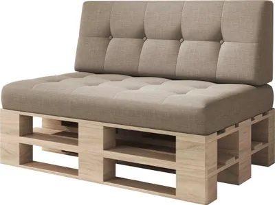Produktbild von sunnypillow Palettenkissen Verona gesteppt 2er Set Camel