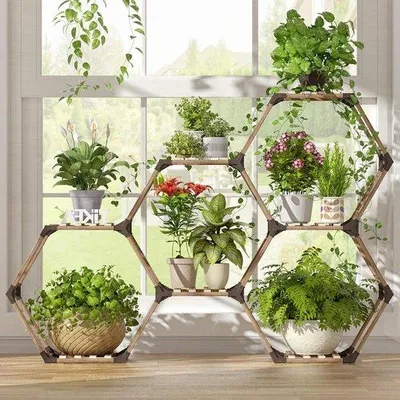 Zdjęcie produktu dla Famanu – wielofunkcyjna półka na rośliny, wymiary: 139,7 x 25,4 x 96,5 cm
