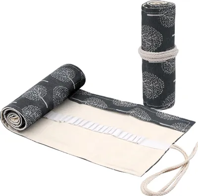 Imagen del producto de Estuche de tela para lápices, con 36 compartimentos, lavable, ideal para lápices de colores y bolígrafos de gel