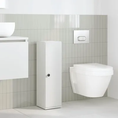 Produktbild von "im Sonderangebot"Toilettenschrank - CLORIS - Badezimmerschrank - schlichte Design - mit Rollenhalter Weiß 20,5x22x72 cm - NeuMöbel7637722