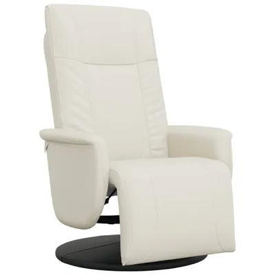 Image de vidaXL Fauteuil relax avec repose-pieds Crème Similicuir