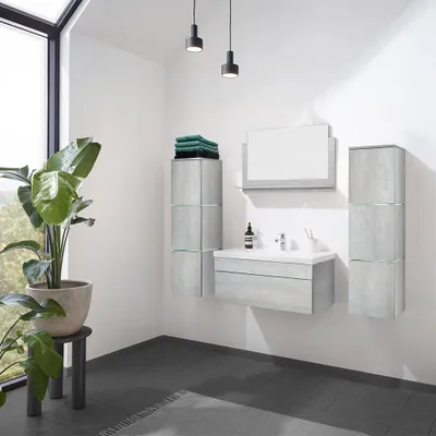 Produktbild von HOME DELUXE - Badmöbel-Set - WANGEROOGE BIG Grau - X-Large - inkl. Waschbecken und komplettem Zubehör - Breite Waschbecken: ca. 60 cm | Badezimmermöbel Waschtisch Badmöbelset