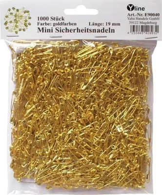 Produktbild von Famanu Mini Sicherheitsnadeln 1000 Stück - Goldfarben 19 mm