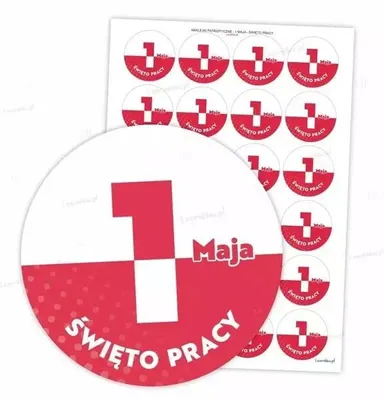 Imagen del producto de Calcomanías patrióticas - 1 de mayo, 40 mm, 24 unidades - LearnHow