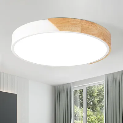 Produktbild von Natsen 36W Deckenleuchte LED Deckenlampe, dimmbar mit Fernbedienung, modern für Wohnzimmer Schlafzimmer Kinderzimmer Küche Büro, Holz (40*40*4cm)