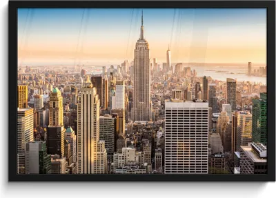 Produktbild von MuchoWow® MuchoWow® Gerahmtes Poster New York - Nebel - Skyline 60x40 cm - Poster mit zchwarzem Bilderrahmen - Printing - Wanddeko Schlafzimmer