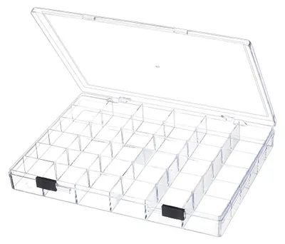 2er Pack 36-Fach Klarsicht-Organizerbox mit Trennern