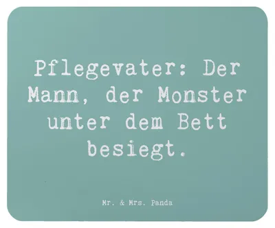 Produktbild von Mr. & Mrs. Panda Mouse Pad Spruch Pflegevater Held - Meeresbrise - Geschenk, Geborgenheit, computer mousepad, Pflegeeltern, mausteppich, persönliche Erinnerungen, Familie
