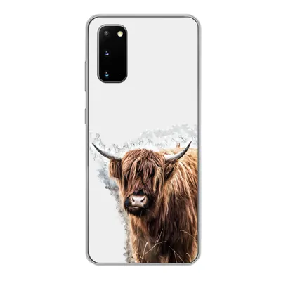 Produktbild von MuchoWow® Handyhülle Schutzhülle Hülle für Samsung Galaxy S20 Schottischer Highlander - Farbe - Grau Silikon Softcase Handy Hülle - Bild