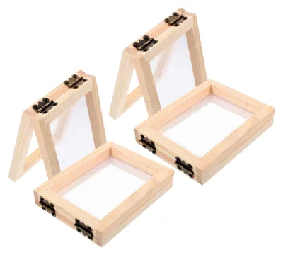 Produktbild von 4 Stück Holz-Schöpfrahmen mit Sieb für die Papierherstellung und DIY-Papierprojekte