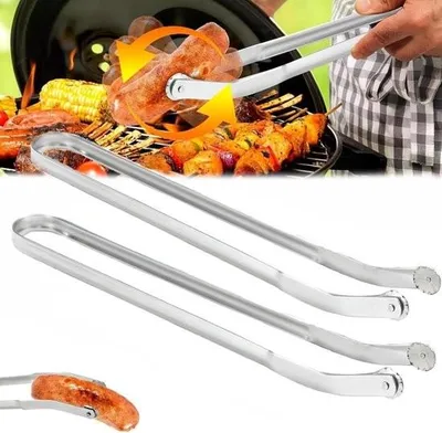 Produktbild von Drehbarer Grillzangen-Set (2 Stück) – Wurstwendezange für den Grill – Kochzange für Würstchen