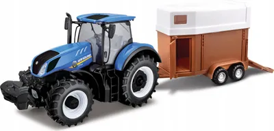 Produktbild von Traktor NEW HOLLAND T7.315 Anhänger 1:32 Bburago