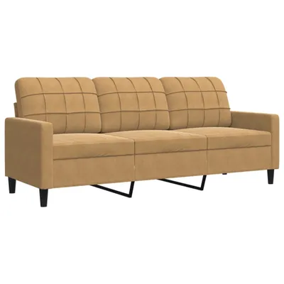 Image de Canapé à 3 places Marron 180 cm Velours