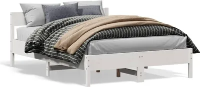 Obrázok produktu pre vidaXL Posteľ z masívu bez matraca biela 135x190 cm borovicové drevo