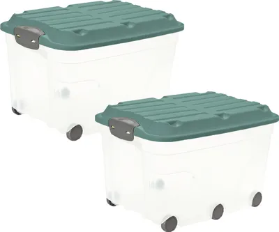 Produktbild von 2er Set Rollboxen 57 l ROLLER 6, Farbe:Mistletoe grün