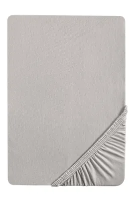 Produktbild von biberna Spannbettlaken 180x200 cm bis 200x200cm, Spannbetttuch Stretch Jersey, grau sturmgrau