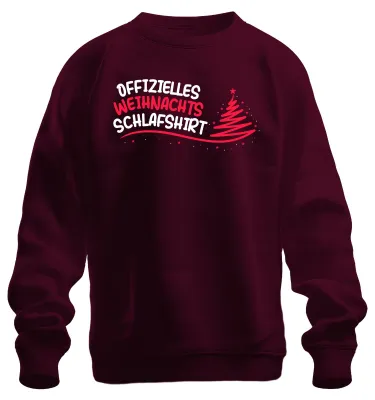 Produktbild von Offizielles Weihnachts-Schlafshirt Christbaum - Weihnachten Sweatshirt Pullover, Burgundy, M