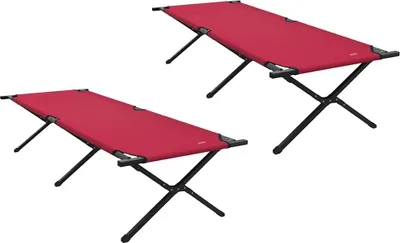 Obrázok produktu pre vidaXL Sklopné cestovné lôžko na kemping, 2 kusy, červená, 210 x 80 x 46 cm