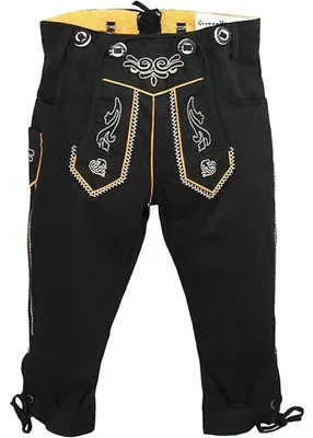 Produktbild von Jungen Kniebundhosen kinder Hose Jeans Hose kostüme mit Hosenträgern, Farbe:Schwarz, Größe:134
