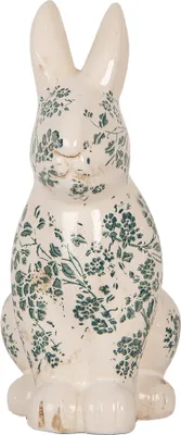 Produktbild von Clayre & Eef Dekorationsfigur Kaninchen 16x12x28 cm Beige Keramik