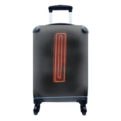 Produktbild von MuchoWow® Koffer Handgepäck Trolley Rollkoffer Kleine Reisekoffer mit 4 Rollen - Neon-Buchstabe I - Cabin Size < 55x40x23 cm & 55x40x20 cm - Fotokoffer - Kabinenkoffer - Boardgepäck - Reise-Box - Reisekoffer - Reisegepäck - Koffer mit Bild - Trolley für Kinder