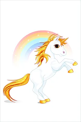 Produktbild von Wallario selbstklebendes Poster - Weißes Einhorn vor einem Regenbogen, Größe: 61 x 91,50 cm