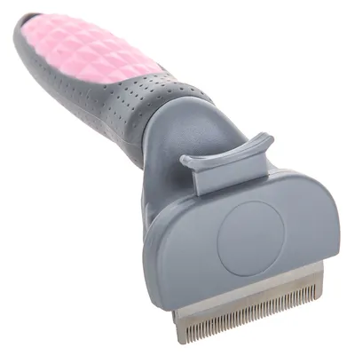 Imagen del producto de Eliminación eficaz del pelo de mascotas con el peine de acero inoxidable autolimpiante, color rosa, tamaño S