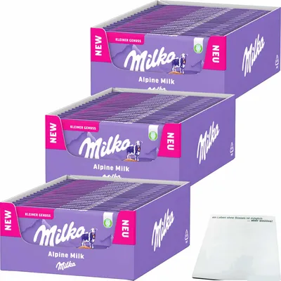 Produktbild von Milka Alpenmilchschokolade 3er Pack (3x 19x45g) Tafel VPE + usy block