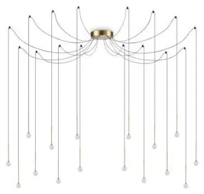 Zdjęcie produktu dla Lampa wisząca Industrial-Minimal Firefly Metal Brass 16 Świateł Led 16W 3000K