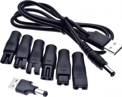 Image de câble d'alimentation 5V USB-C pour rasoir avec 6 prises - Chargeur universel