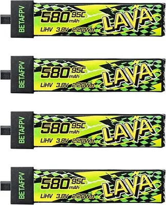 Produktbild von BetaFPV LAVA II Lipo Akku 95C LiHV 580mAh 1S 4 Stück