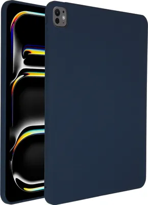 Produktbild von Accezz Liquid Silicone Back Cover mit Stifthalter iPad Pro 13 (2025) M5 / (2024) M4 - Dunkelblau