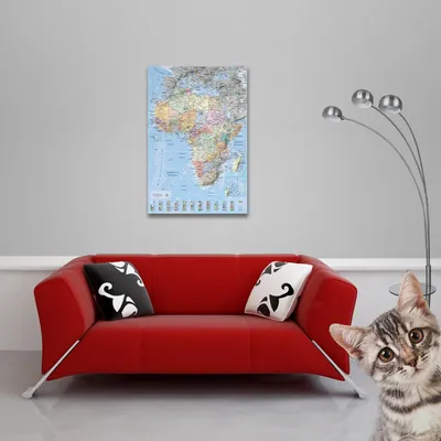 Image de Cartes géographiques - Poster - Africa Map + 1 paquet de tesa Powerstrips® - Contenu 20 pièces