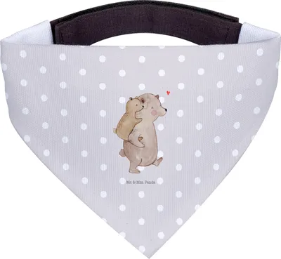 Produktbild von Mr. & Mrs. Panda Halstuch Papa Bär - Grau Pastell - Geschenk, Hundehalstuch, Vatertag, Vater, Geburtstag, Muttertag, Tuch, Hunde, Für, Hund