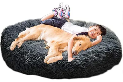 Produktbild von XXL Hundebett Orthopädisch Waschbar Rund Grau für Große Hunde