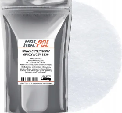 Zdjęcie produktu dla KWASEK CYTRYNOWY 1kg Kwas spożywczy czysty naturalny wysoka jakość Kol-Pol