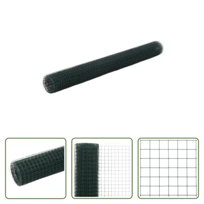 Produktbild von The Living Store Drahtzaun Stahl mit PVC-Beschichtung 25x1,5 m Grün