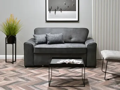 Zdjęcie produktu dla Sofa dwuosobowa BENILDO - grafit / czarny