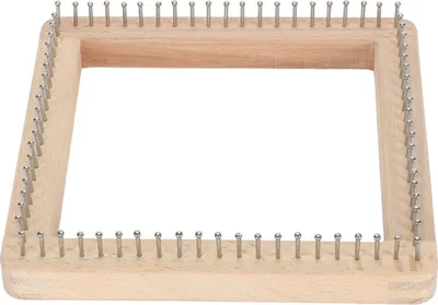 Produktbild von Holzstrick -Webstuhl professionelle DIY Handgefertigte Brett zum Weben von Hutschalschal -Kindern Erwachsene 20x20 cm / 7,9x7,9in