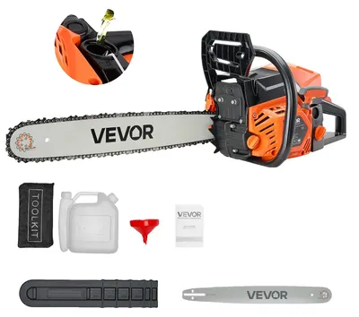 Zdjęcie produktu dla Piła łańcuchowa benzynowa VEVOR 58 cm³, piła łańcuchowa 508 mm, mocna piła 2,7 KM z uchwytem antypoślizgowym, dwoma zbiornikami paliwa i funkcją zatrzymania awaryjnego, maks. 11800 obr./min do wycinki, przycinania i karczowania drzew