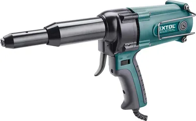 Image de Pince à riveter électrique, pistolet à riveter, 400W, force de traction 8000N, pour rivets aveugles 3,2-4,0-4,8mm, Extol Industrial 8794550