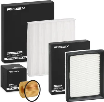 Produktbild von RIDEX Filterset Inspektionspaket Filtersatz für TOYOTA AURIS (NRE15, ZZE15, ADE15, ZRE15, NDE15) Auris Kombi (E18) AURIS (NZE18, ZRE18) PRIUS (ZVW3)