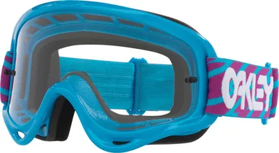 Image de Lunettes de motocross Oakley O-Frame, couleur bleu, modèle "Bolts", verres clairs