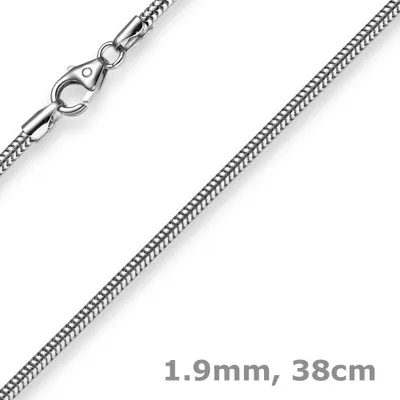 Produktbild von 1,9mm Schlangenkette Kette Collier aus 585 Gold Weißgold 38cm Damen Goldkette